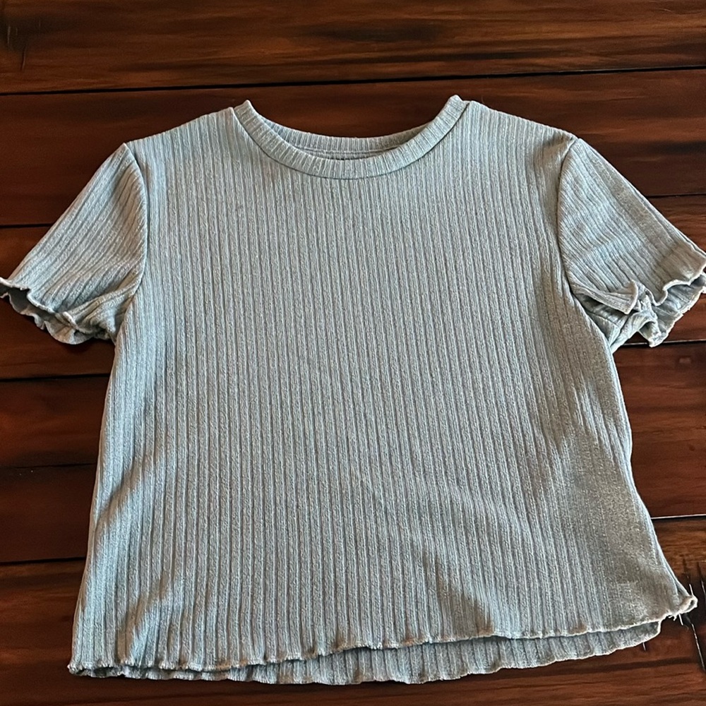 shein green short sleeve ribbed size small